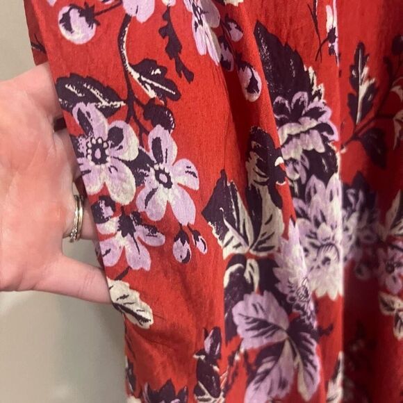 Anthropologie Maeve red floral puff sleeve maxi dress size 4 NWT - Picture 9 of 15